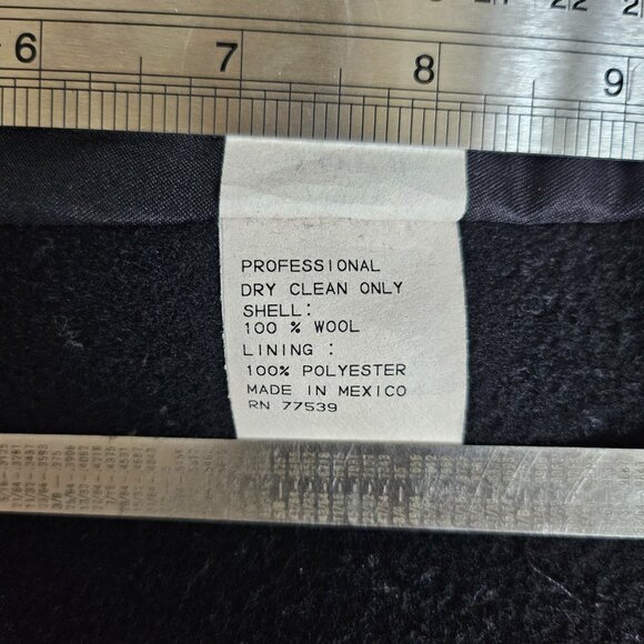 STEPHANIE MATHEWS Black Wool Women's Coat, Size S - Picture 12 of 12